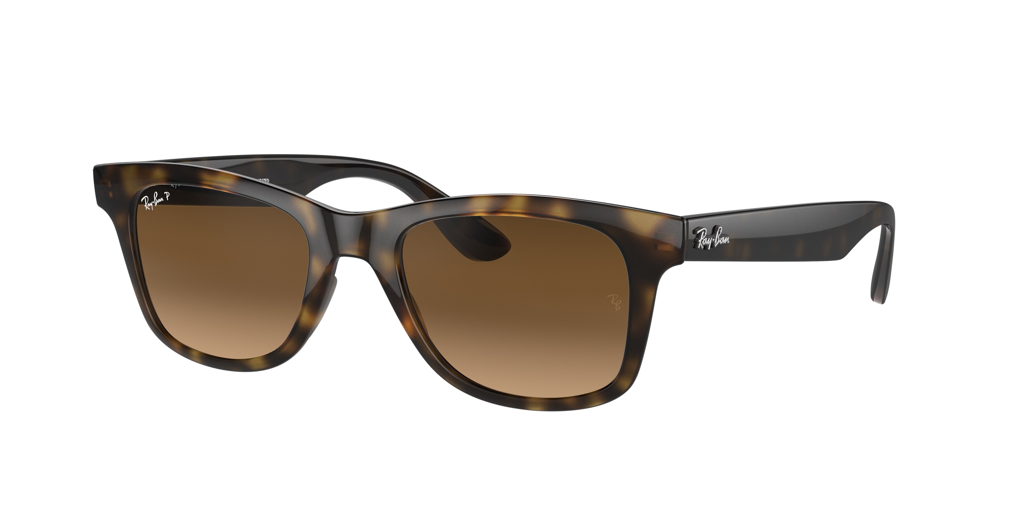 Ray - Ban Unisex RB4640  710/M2 Sunglasses Injected Turtle Brown Squared Polarized Shaded-image